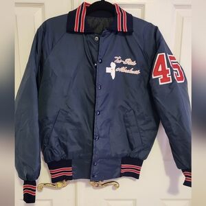 VINTAGE Men's Vintage Navy Blue Varsity Jacket